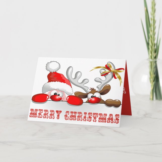 Here Comes Santa Claus Holiday Card (Front)