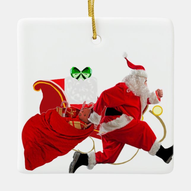 Here Comes Santa Claus Ornament  (Front)