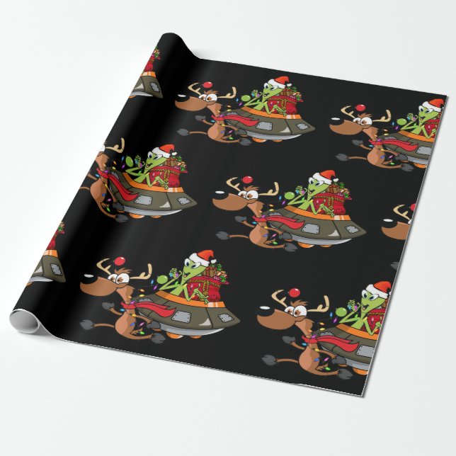 HERE COMES SANTA CLAUS WRAPPING PAPER (Unrolled)