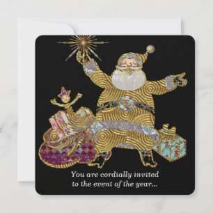 Here Comes Santa Elegant Christmas Invite