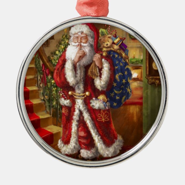 Here Comes Santa Metal Tree Decoration (Front)
