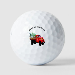 Here comes Santa's Christmas tree farm truck Golf Balls