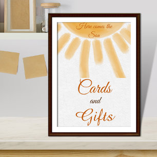 Here Comes Son Yellow Sunshine Baby Shower Favour Poster