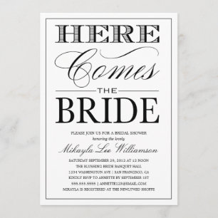 HERE COMES THE BRIDE 2   BRIDAL SHOWER INVITATION