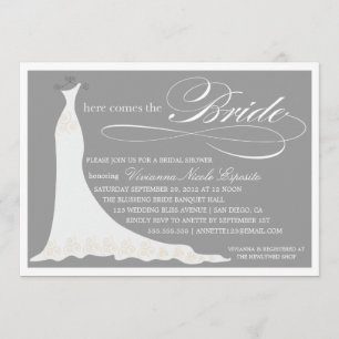 HERE COMES THE BRIDE BRIDAL SHOWER INVITATION