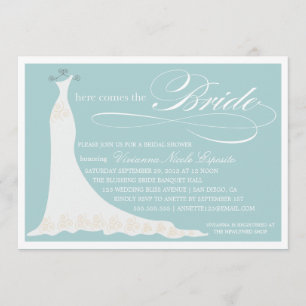 HERE COMES THE BRIDE   BRIDAL SHOWER INVITATION