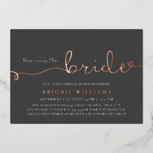 Here Comes the Bride  Foil Invitation