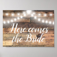 Here Comes The Bride Rustic Wood Lights Strands
