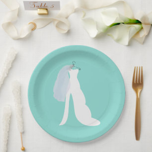 Here Comes The Bride Shower Tiara Party Paper Plate