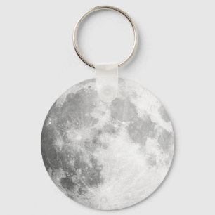 Here Comes The Moon / Full Moon Button Keychain