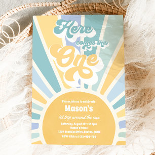 Here Comes The One Boho Sunshine 1st Birthday Invitation