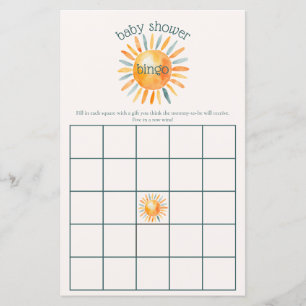Here Comes the Son Baby Boy Shower Bingo Game