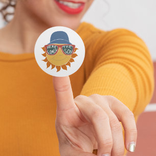 Here Comes the Son Baby Boy Shower Classic Round Sticker