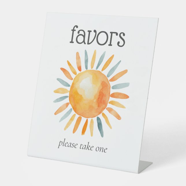 Here Comes the Son Baby Boy Shower Favours Pedestal Sign (Front)