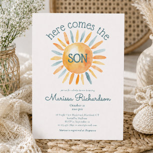 Here Comes the Son Baby Boy Shower Invitation