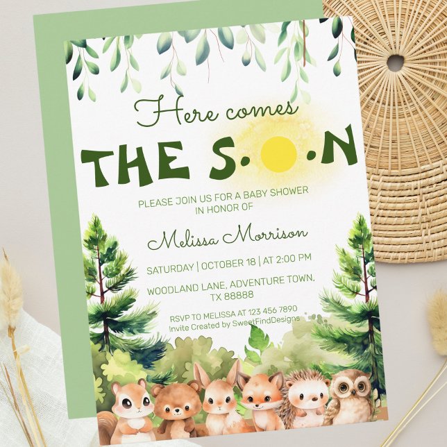 Here Comes The Son Baby Boy Shower Invitation (Here Comes The Son Baby Boy Shower Invitation)