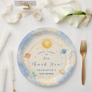 Here Comes the Son Baby Boy Shower Paper Plate