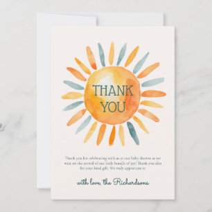 Here Comes the Son Baby Boy Shower Thank You Card
