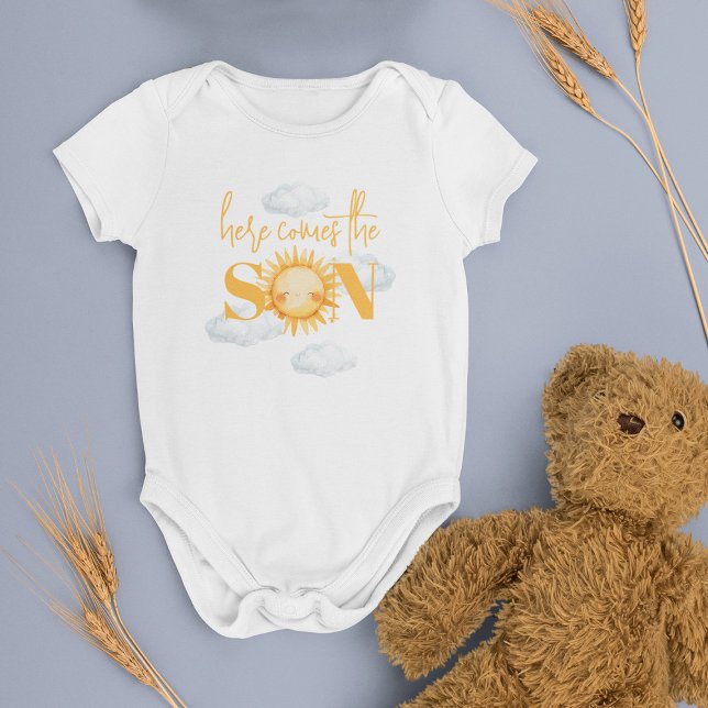 Here Comes The Son Baby Shower Baby Bodysuit (Creator Uploaded)