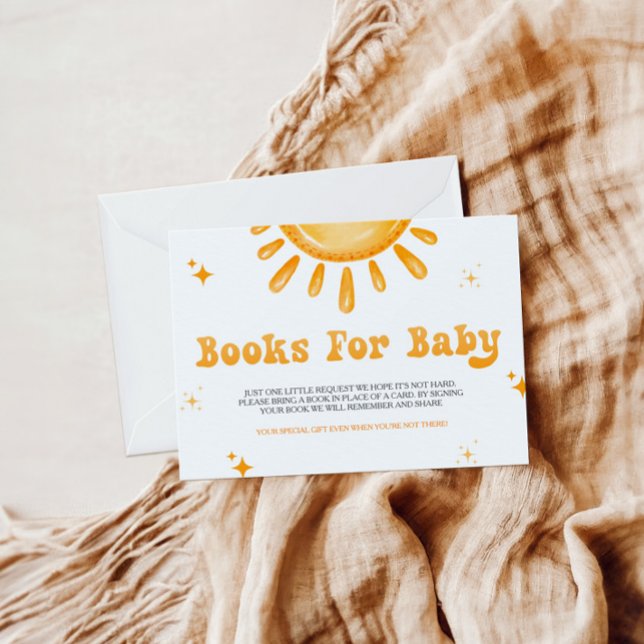 Here Comes The Son Baby Shower Books For Baby Enclosure Card (Creator Uploaded)