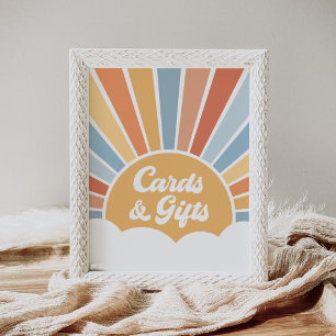 Here Comes the Son Baby Shower Cards and Gifts Poster