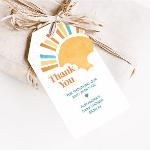 Here Comes the Son Baby Shower Favour Tags