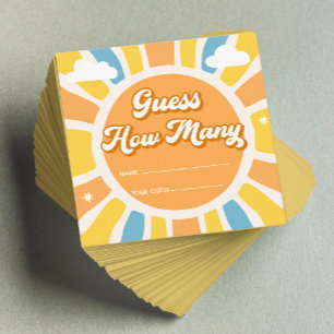 Here Comes the Son Baby Shower Guess How Many Game Enclosure Card
