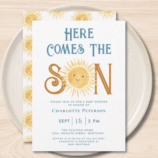 Here Comes The Son Baby Shower  I Invitation (Creator Uploaded)