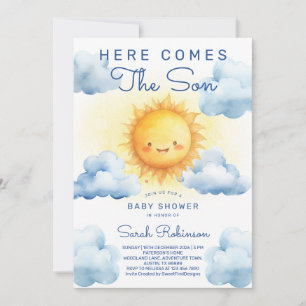 Here Comes The Son Baby Shower Invitation