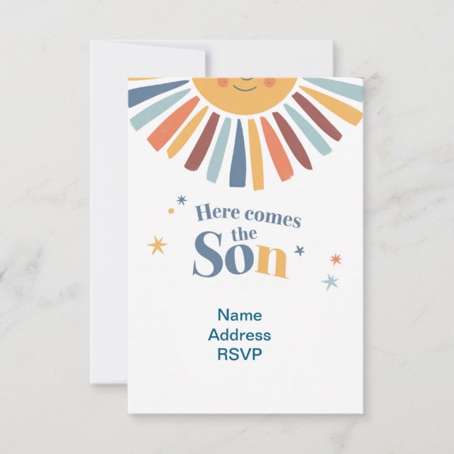 here comes the son baby shower invitation (Front)