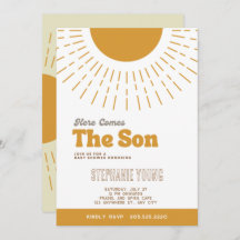 Here Comes The Son Baby Shower Invitation