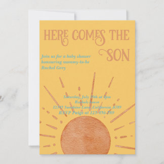 Here comes the son baby shower invitation