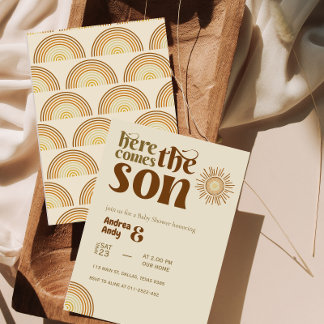 Here comes the son baby shower Invitation