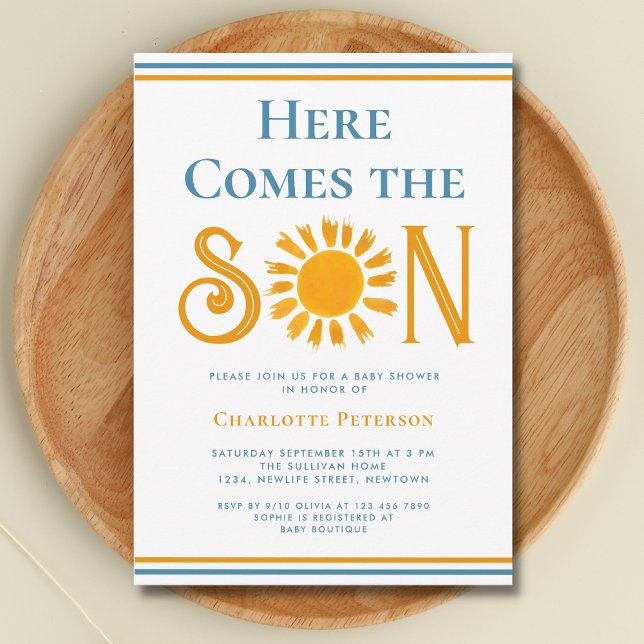 Here Comes The Son Baby Shower Invitation (Creator Uploaded)