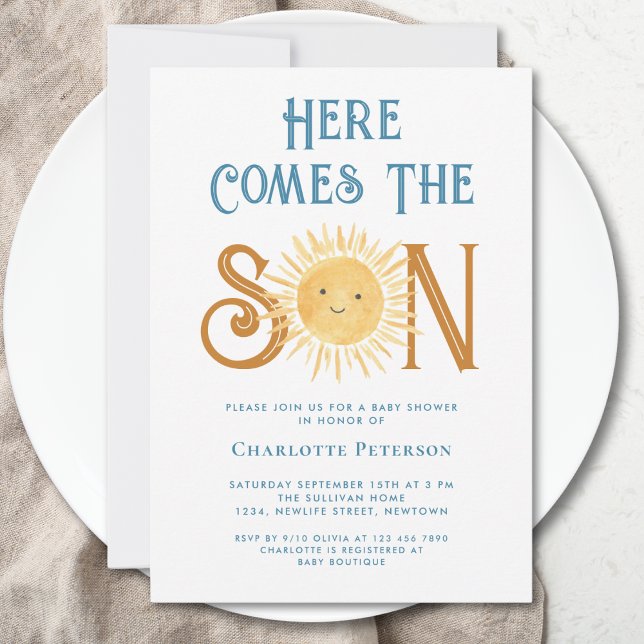 Here Comes The Son Baby Shower  Invitation (Creator Uploaded)