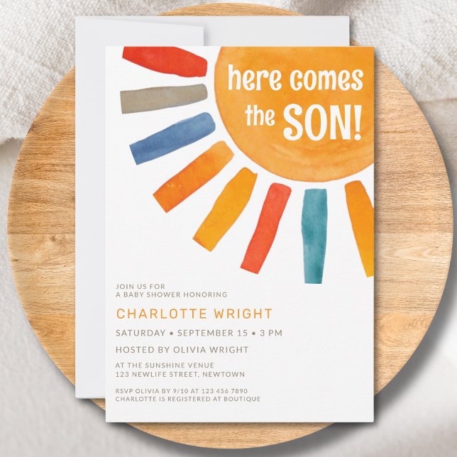 Here Comes The Son Baby Shower  Invitation (Creator Uploaded)