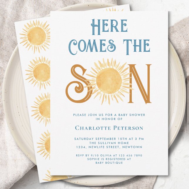 Here Comes The Son Baby Shower  Invitation (Creator Uploaded)
