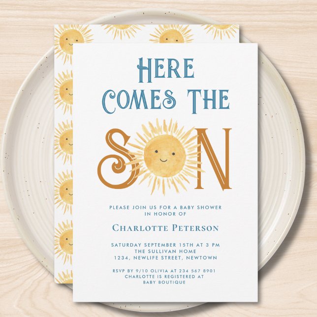 Here Comes The Son Baby Shower  Invitation (Creator Uploaded)