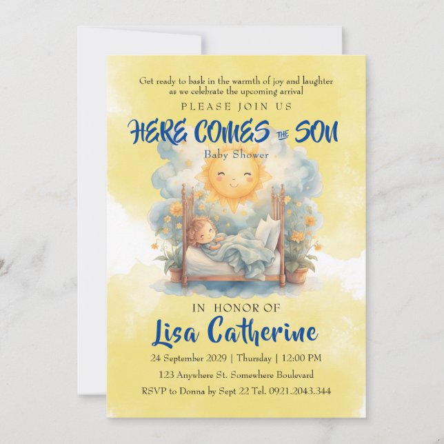 Here Comes the Son Baby Shower Invitation (Front)