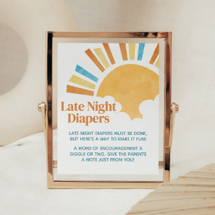 Here Comes the Son Baby Shower Late Night Diapers Poster
