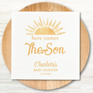 Here Comes The Son Baby Shower Napkin