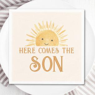 Here Comes The Son Baby Shower Napkin