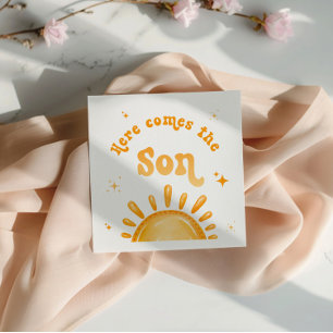 Here Comes The Son Baby Shower Napkin