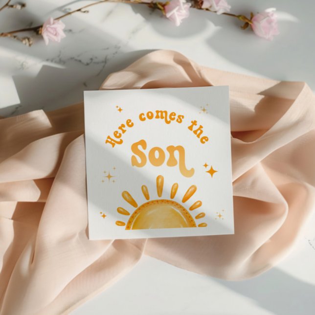 Here Comes The Son Baby Shower Napkin (Creator Uploaded)