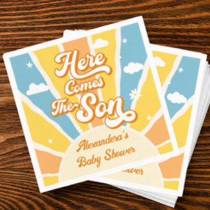 Here Comes the Son Baby Shower Napkin
