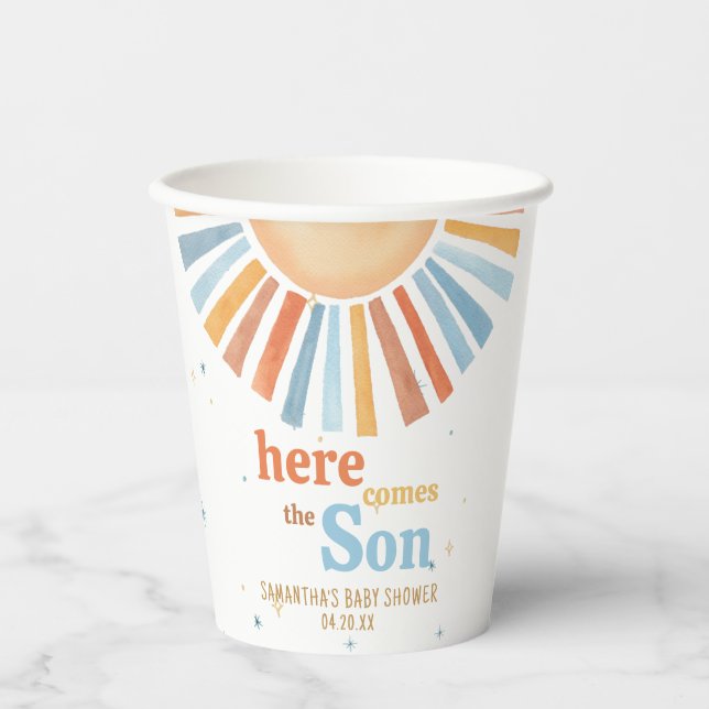 Here Comes the Son Baby Shower  Paper Cups (Front)