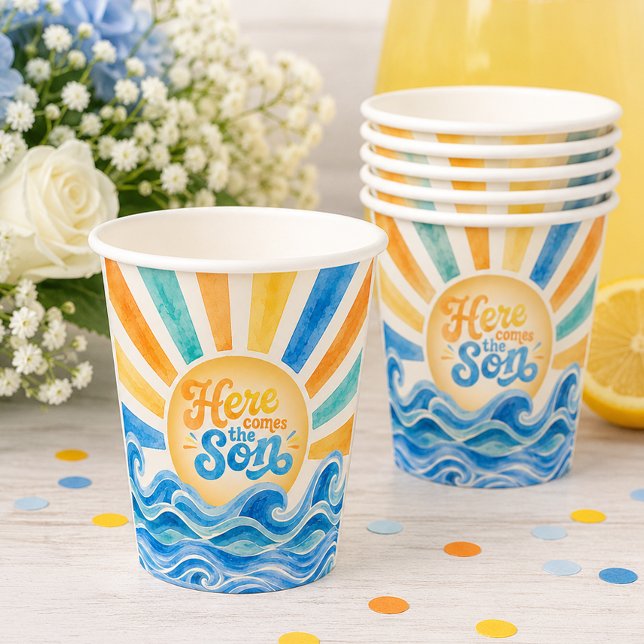 Here Comes the Son Baby Shower Paper Cups (Here Comes The Son - Baby Shower Paper Cups)