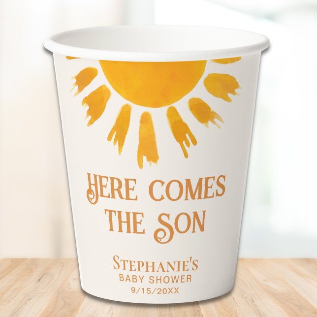 Here Comes The Son Baby Shower Paper Cups (Creator Uploaded)