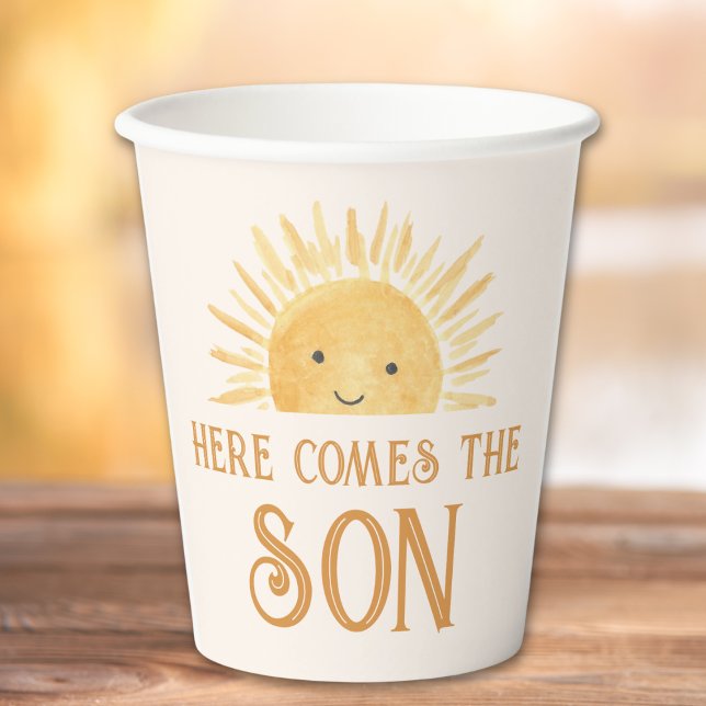 Here Comes The Son Baby Shower Paper Cups (Creator Uploaded)