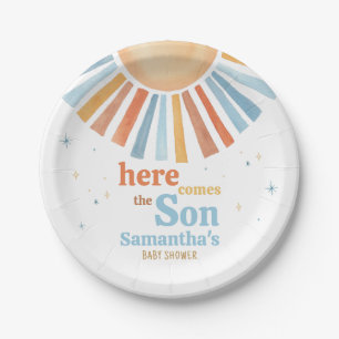 Here Comes the Son Baby Shower  Paper Plate